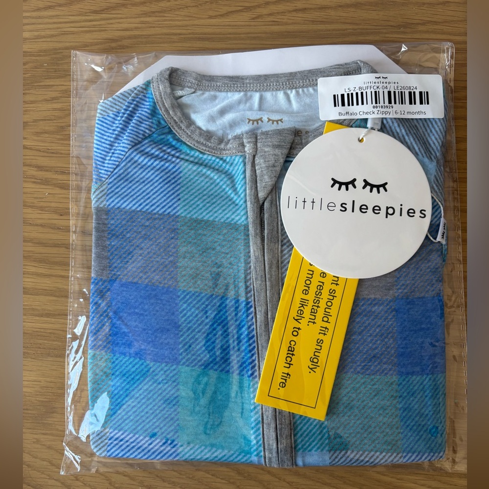 Little Sleepies Blue and Gray Bamboo Zippy Pajamas NWT